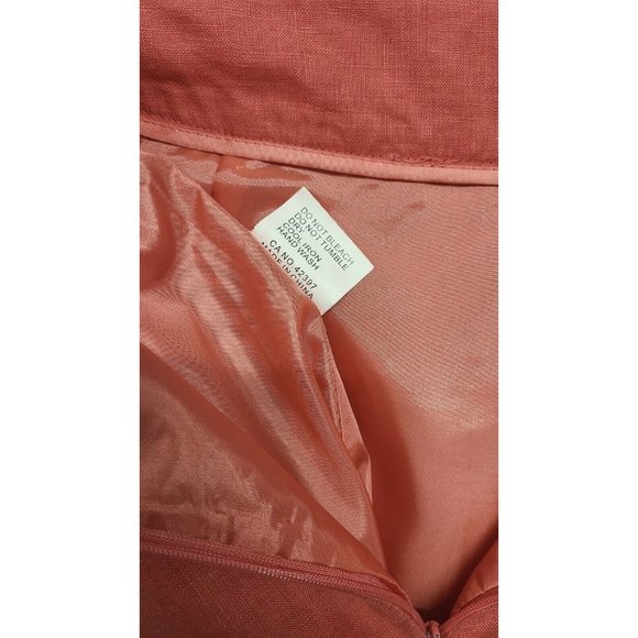Pink Martini Womens Size XS Linen Coral Peplum Skirt Kick Pleat Office W… - Picture 7 of 8